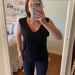 We the Free Black Muscle Tank Top